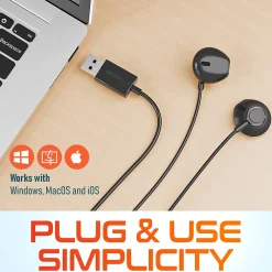 Discount Delton 10E Stereo USB In-Ear Computer Headset with Microphone, Black (DWH10E)