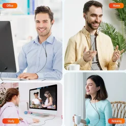 Discount Delton 10E Stereo USB In-Ear Computer Headset with Microphone, Black (DWH10E)