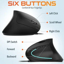 New Delton Ergonomic 12 Optical USB Mouse, Black (DMERG12-U)