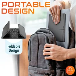 New Delton F75 Small Wireless Foldable Portable Keyboard and Touchpad, Black (DKBF75)
