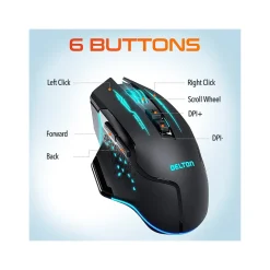 Online Delton G37 Wireless Optical Gaming Mouse, Black (DMGAM37ERG)