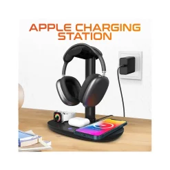 Hot Delton HS1 Headset Stand and Wireless Charger with USB Type-C PD Adapter (DHSWC1)