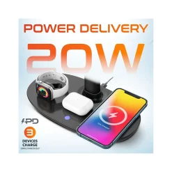 Hot Delton HS1 Headset Stand and Wireless Charger with USB Type-C PD Adapter (DHSWC1)