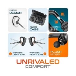 Clearance Delton K130 Wireless Noise Canceling Bluetooth Computer Earbud Headset, MS Teams, Black (DBHK130)