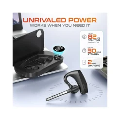 Clearance Delton K130 Wireless Noise Canceling Bluetooth Computer Earbud Headset, MS Teams, Black (DBHK130)