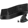 Best Delton KB200 & S12 Wireless Ergonomic Keyboard and Optical Mouse Combo, Black (DKMKITERG12-WB)
