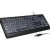 Hot Delton KB20 Large Button/Key Keyboard with Backlight, Black (DBKBG20)