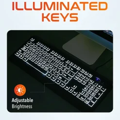 Hot Delton KB20 Large Button/Key Keyboard with Backlight, Black (DBKBG20)