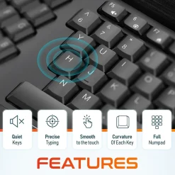 New Delton KB200 Wireless Ergonomic Keyboard, Black (DKBERG24G8-WB)