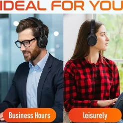 Hot Delton M101 Wireless Active Noise Canceling Bluetooth Stereo Business/Gaming Over-the-Ear Computer Headset, Black (DBHM101D)