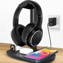 Sale Delton M101 Wireless Noise Canceling Bluetooth Stereo Computer Headset and Stand, Black (DHSWC1101XD)