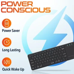 Delton N60 Bluetooth Keyboard with Touchpad, Small Portable Wireless Computer Keyboard, Black (DKMIN60-WB)