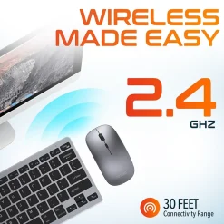 Sale Delton N35 Portable/Travel/Small Wireless Keyboard and Mouse Combo, Silver (DKMKITMIN35-WB)