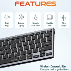 Sale Delton N35 Portable/Travel/Small Wireless Keyboard and Mouse Combo, Silver (DKMKITMIN35-WB)