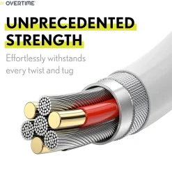 Overtime USB-C/USB Wall & Car Chargers with Two Apple MFi Certified Cables for iPhone/iPad, White (CE14550A)<Delton