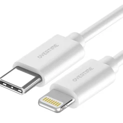 Overtime USB-C/USB Wall & Car Chargers with Two Apple MFi Certified Cables for iPhone/iPad, White (CE14548A)<Delton Discount