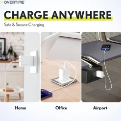 Delton USB-C/USB Wall & Car Chargers with Apple MFi Certified Lightning Cables for iPhone/iPad, White (DAC3IN12USBSL)<Overtime Hot