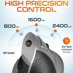 Outlet Delton S22 Vertical Wireless Optical 2.4 GHz Mouse, Black (DMERGS22-WB)