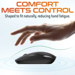 Clearance Delton S15 Wireless Ambidextrous Optical 2.4 GHz Mouse, Black (DMS15-WB)