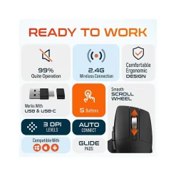 Discount Delton S18 Wireless Optical Mouse, Black (DMS18-WB)