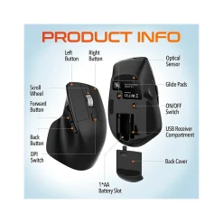 Discount Delton S18 Wireless Optical Mouse, Black (DMS18-WB)