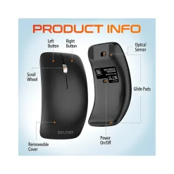 Online Delton S10 Wireless Optical Mouse, Black (DMERGS10-WB)