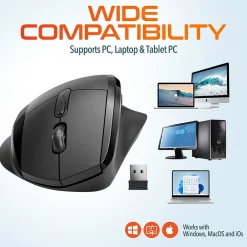 Clearance Delton S30 Wireless Optical 2.4 GHz Mouse, Black (DMERGS30-WB)