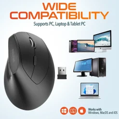 Clearance Delton S12P Wireless Optical 2.4 GHz Mouse, Black (DMERGS12P-WB)