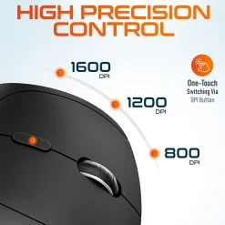 Clearance Delton S12P Wireless Optical 2.4 GHz Mouse, Black (DMERGS12P-WB)