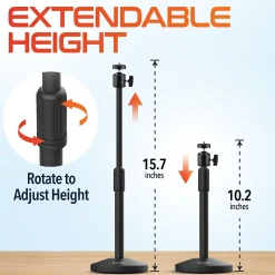 Online Delton T301 360° Webcam Stand, Camera Stand for Video Calls/Streaming/Recording, Black (DCT301)