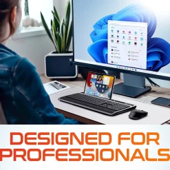 Sale Delton T42 Wireless Ergonomic Computer Keyboard with Tablet Holder, Black (DKBT42-WB)