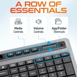 Sale Delton T42 Wireless Ergonomic Computer Keyboard with Tablet Holder, Black (DKBT42-WB)