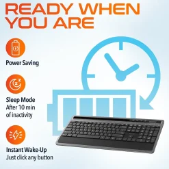 Sale Delton T42 Wireless Ergonomic Computer Keyboard with Tablet Holder, Black (DKBT42-WB)