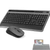 Delton T42 Wireless Keyboard with Tablet Holder and M42 Optical Mouse Combo, Black (DKBMT42-WB)