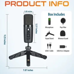 Clearance Delton U3000 Noise Canceling Condenser Microphone, Black (DRU3000)