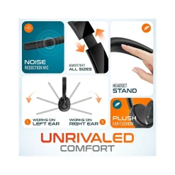 Sale Delton 60X Stereo Noise Canceling Bluetooth Computer Headset - Compatible with MS Teams, Black (DBTHEAD60XBTDL)