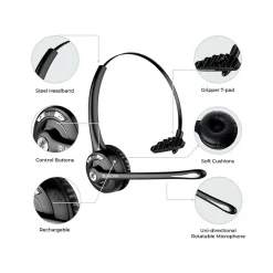 Hot Delton 10X Wireless Noise Canceling Bluetooth Mono On Ear Headset (10XBTDLHSAS1)