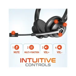 Hot Delton 30X Wireless Noise Canceling Bluetooth Stereo Headset with Auto-Pair USB Dongle and Headset Hook (DBTHEAD30XBTDLHSAS1)