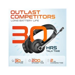 Hot Delton 30X Wireless Noise Canceling Bluetooth Stereo Headset with Auto-Pair USB Dongle and Headset Hook (DBTHEAD30XBTDLHSAS1)