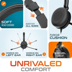 Discount Delton 32Y MS Teams Noise-Canceling On-Ear Computer Headset, USB Type-A & Type C, Black (DWH32Y)