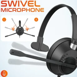 Best Delton 40Y Noise-Canceling Mono Over-the-Ear Headset, USB Type-A (DWH40YAC)