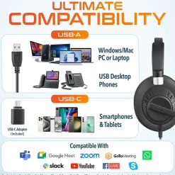 Best Delton 40Y Noise-Canceling Mono Over-the-Ear Headset, USB Type-A (DWH40YAC)