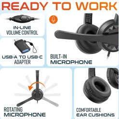 Sale Delton 12Y Noise-Canceling Stereo On-Ear Headset, USB Type-A (DWH12YAC)