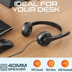 Sale Delton 12Y Noise-Canceling Stereo On-Ear Headset, USB Type-A (DWH12YAC)