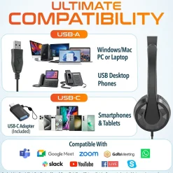 Sale Delton 12Y Noise-Canceling Stereo On-Ear Headset, USB Type-A (DWH12YAC)