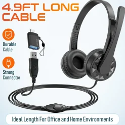 Sale Delton 12Y Noise-Canceling Stereo On-Ear Headset, USB Type-A (DWH12YAC)