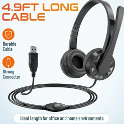 Hot Delton 12Y Stereo On-Ear Computer Headset, USB Type-A (DWH12Y)