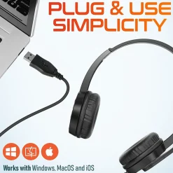 Hot Delton 12Y Stereo On-Ear Computer Headset, USB Type-A (DWH12Y)