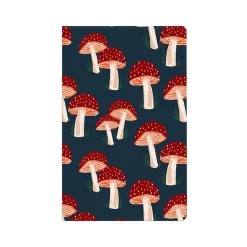 Journals|Denik Navy Mushrooms Journal, 5.25" x 8.25", College Ruled, Multicolor, 144 Pages (LFC1138L)