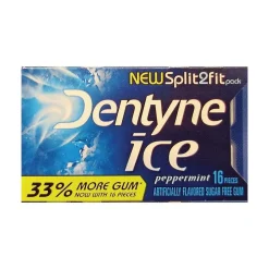 Dentyne Ice Sugar Free Gum, Peppermint, 16 Pieces/Pack, 9 Packs/Box (31254)